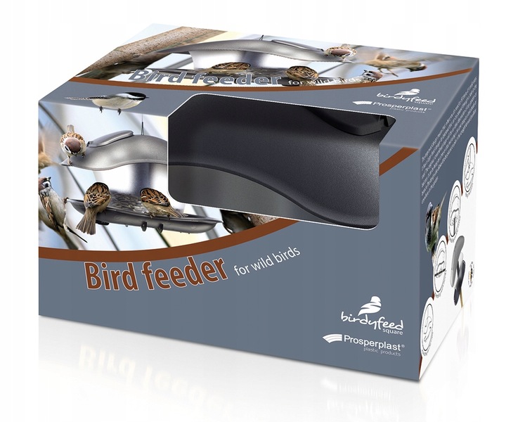 KARMNIK dla PTAKÓW zimujących Domek z Daszkiem Birdyfeed Square ANTRACYT
