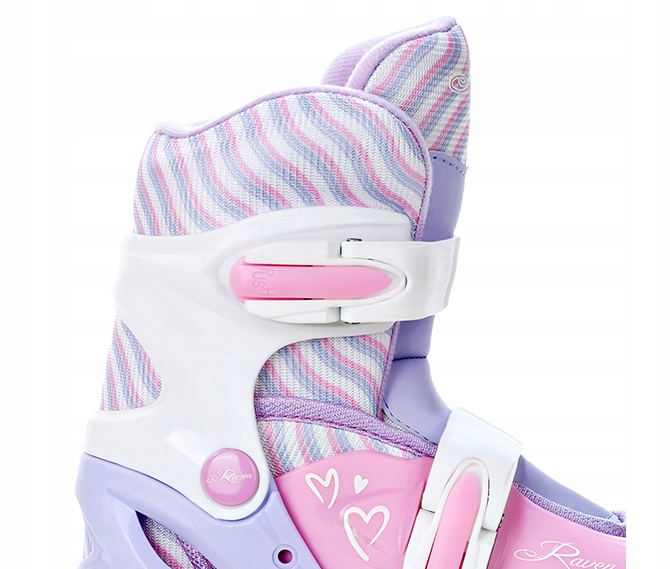 Rolki Wrotki Regulowane 3w1 RAVEN Loret Lila/Pink 34-37 Kółka LED