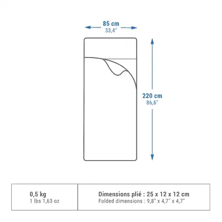 Prześcieradło do śpiwora bawełniane Quechua