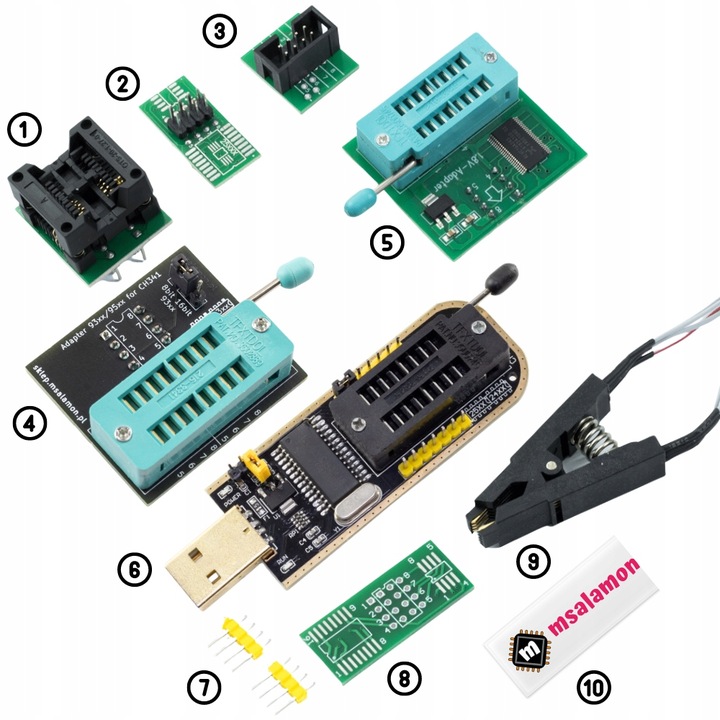 Mega zestaw programator EEPROM i Flash na CH341A pamięci serii 24 25 93 95