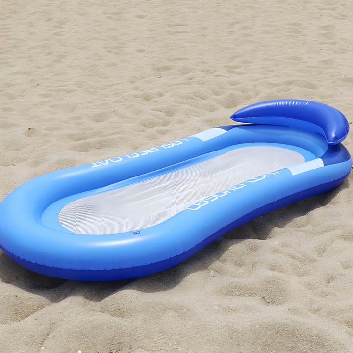 MATERAC do pływania dmuchany z siatką HAMAK LEŻAK WODNY na basen plażę wodę