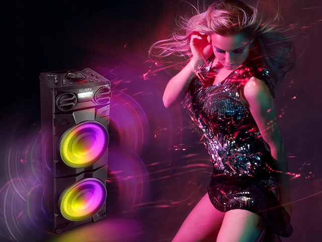 SVEN PS-1900 GŁOŚNIK PRZENOŚNY PARTYBOX 1000W BLUETOOTH KARAOKE STROBOSKOP