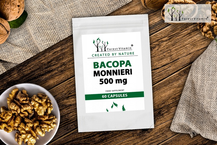 BACOPA MONNIERI BRAHMI 500mg PAMIĘĆ BAKOPA 120 k