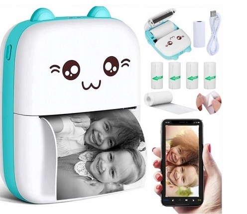 Smart band 6 Smartwatch Niebieski + Drukarka Termiczna Drukuś