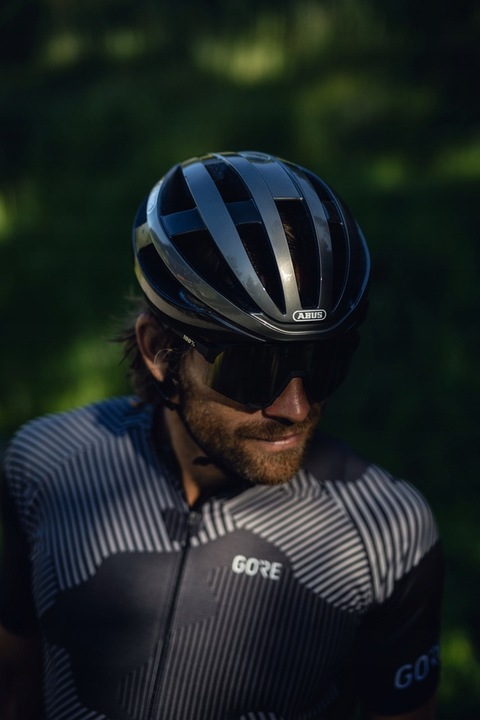 Kask rowerowy Abus Viantor szosa gravel czerwony czarny biały r. L 58-62 cm