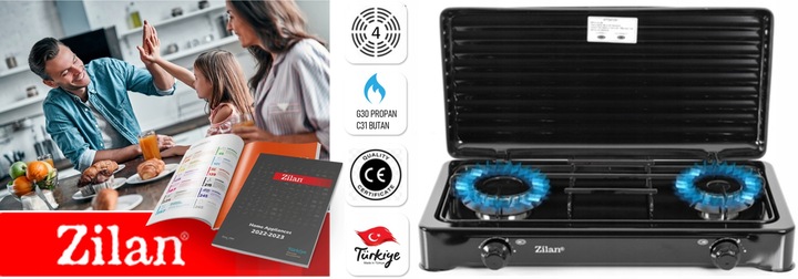 KUCHENKA GAZOWA 2 PALNIKI PRZENOŚNA + WĄŻ REDUKTOR