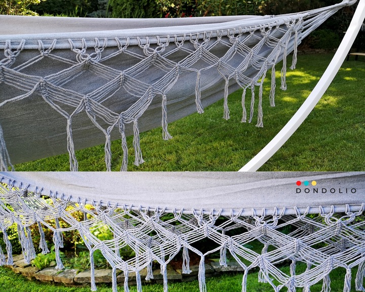 Hamak Brazylijski Dwuosobowy XXL 220kg BOHO makrama Wytrzymały DONDOLIO