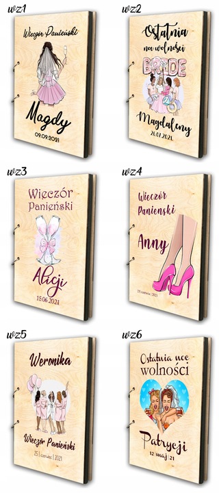 Drewniany album WIECZÓR PANIEŃSKI z NADRUKIEM Y3