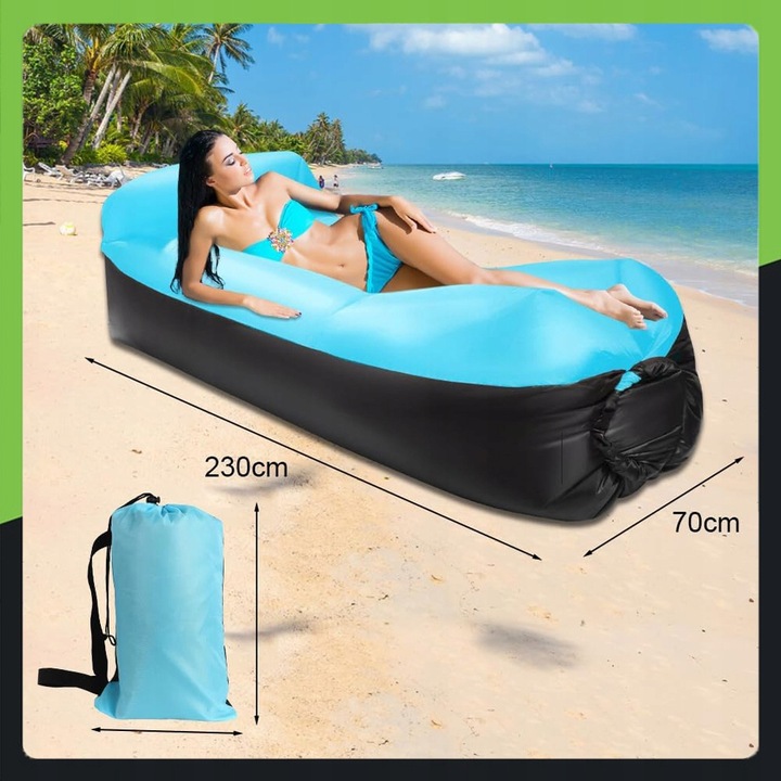 LAZY BAG Air Sofa DMUCHANA Leżak Materac Fotel Materiał Ripstop ZAGŁÓWEK