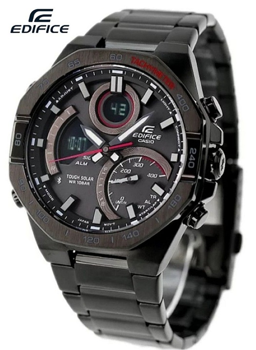 MĘSKI ZEGAREK CASIO EDIFICE PREMIUM ECB-950DC-1AEF CZARNY SOLAR BLUETOOTH
