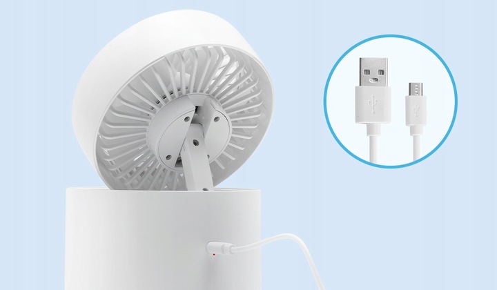 PRZENOŚNY MINI WENTYLATOR Z MGIEŁKĄ 10W 4W1