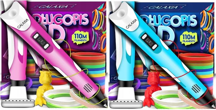 DŁUGOPIS 3D Dla Dzieci DRUKARKA 3 D PEN Zestaw i WKŁADY PLA 110 METRÓW