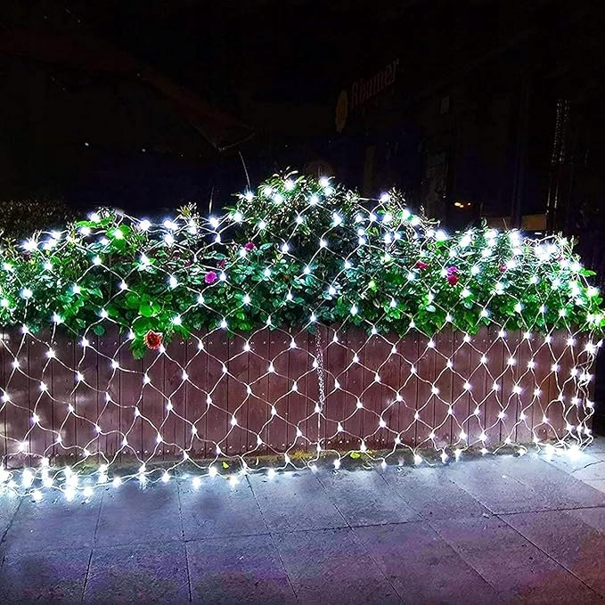 Siatka LED BIAŁA ZIMNA LAMPKI choinkowe KURTYNA 2,5x2,5m 230V