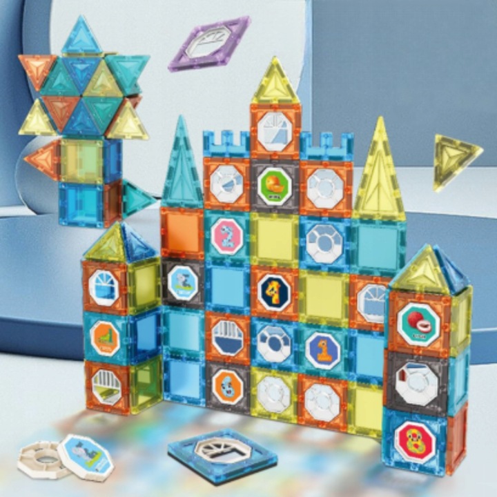 KLOCKI MAGNETYCZNE DLA DZIECKA 3D EDUKACYJNE DUŻE SMART TOR KULKOWY 138EL