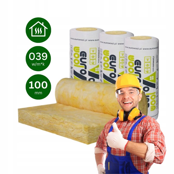 WEŁNA MINERALNA 10cm szklana ATEST CE 10,8 m2 Termoizolacja ścian i dachu