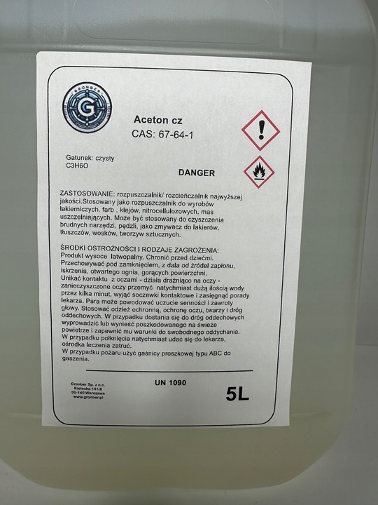 Aceton Czysty 5L