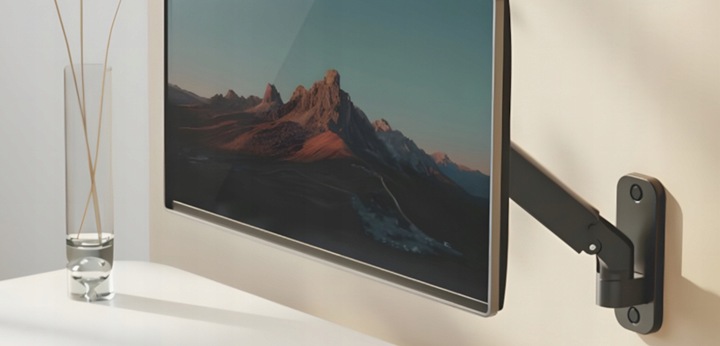 UCHWYT ŚCIENNY NA MONITOR POJEDYNCZY STANDARD VESA REGULOWANE RAMIĘ 17-27"