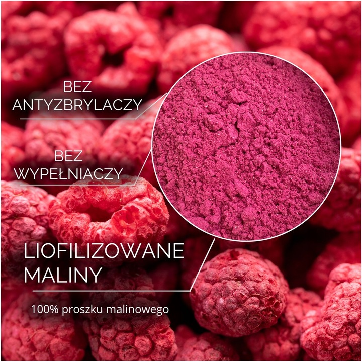MALINY LIOFILIZOWANE 100g Malina 100% POLSKA PROSZEK HiFOOD