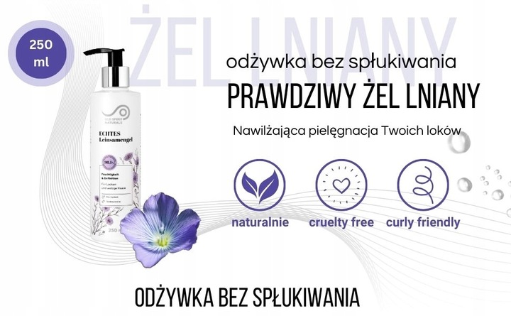 Odżywka do loków - PRAWDZIWY Żel lniany do włosów kręconych NAWILŻAJĄCY