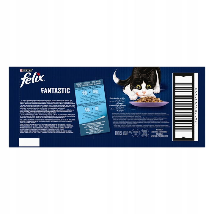 Felix Mokra karma dla kota saszetki wołowina kurczak tuńczyk łosoś 44x85 g