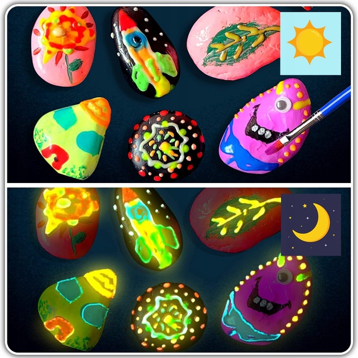 Kamienie do Malowania Zestaw dla Dzieci Farby Kreatywna Zabawka Rękodzieło