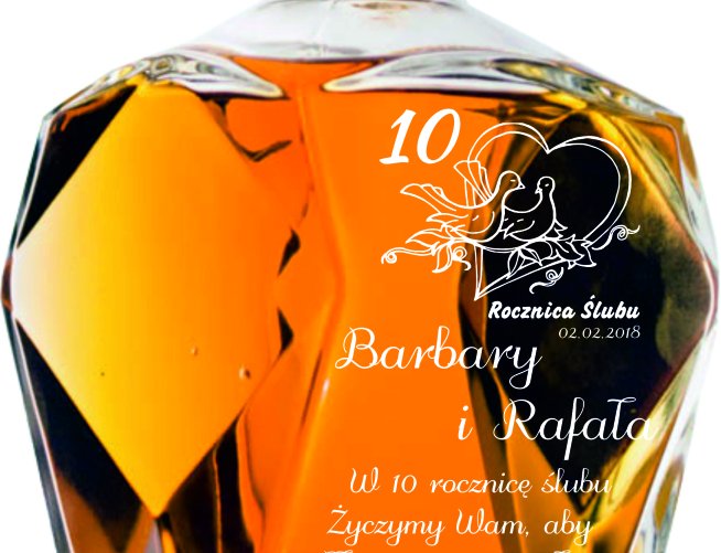 KARAFKA DO WHISKY Z GRAWEREM 6 SZKLANEK URODZINY ŚLUB KAWALERSKI ŚWIADEK