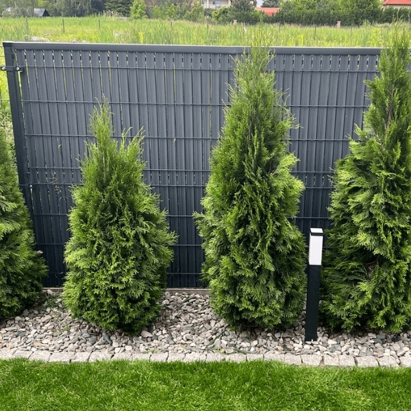 GRAFITOWA OSŁONA NA PŁOT LISTWY NA OGRODZENIE PANELE LAMELE 152X250CM