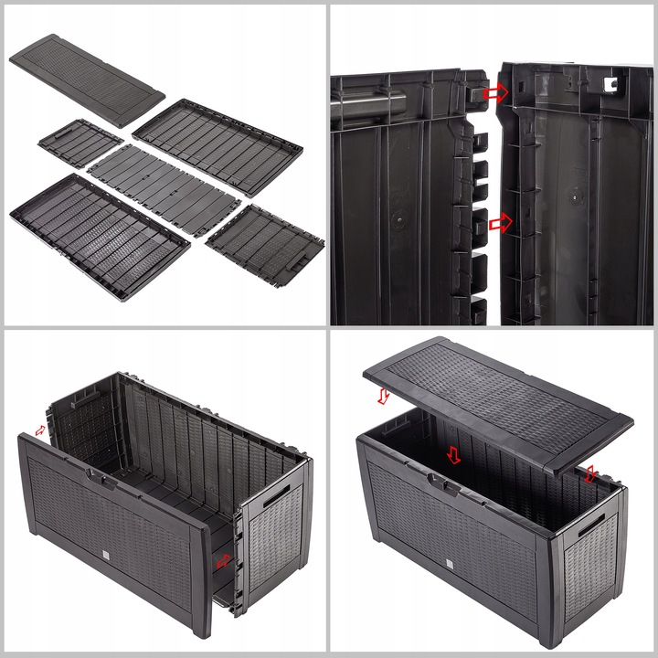 SKRZYNIA OGRODOWA KUFER SCHOWEK 310L BRĄZOWA