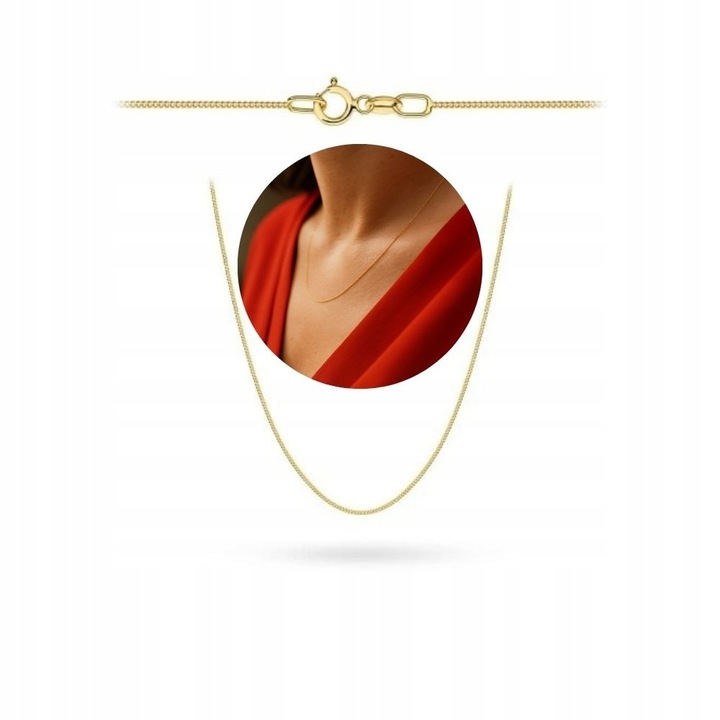 ZŁOTY ŁAŃCUSZEK PANCERKA 585 45 CM CIENKI IDEALNY NA PREZENT