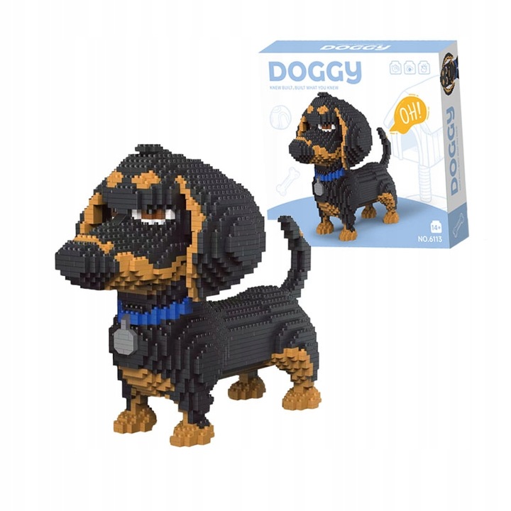 Klocki Konstrukcyjne Rasy Psów psy jamnik 2100 elementów prezent urodzinowy