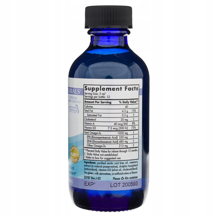 Nordic Naturals Babys DHA Omega 3 Tran Dla Dzieci Wygodny Zakraplacz 60ml