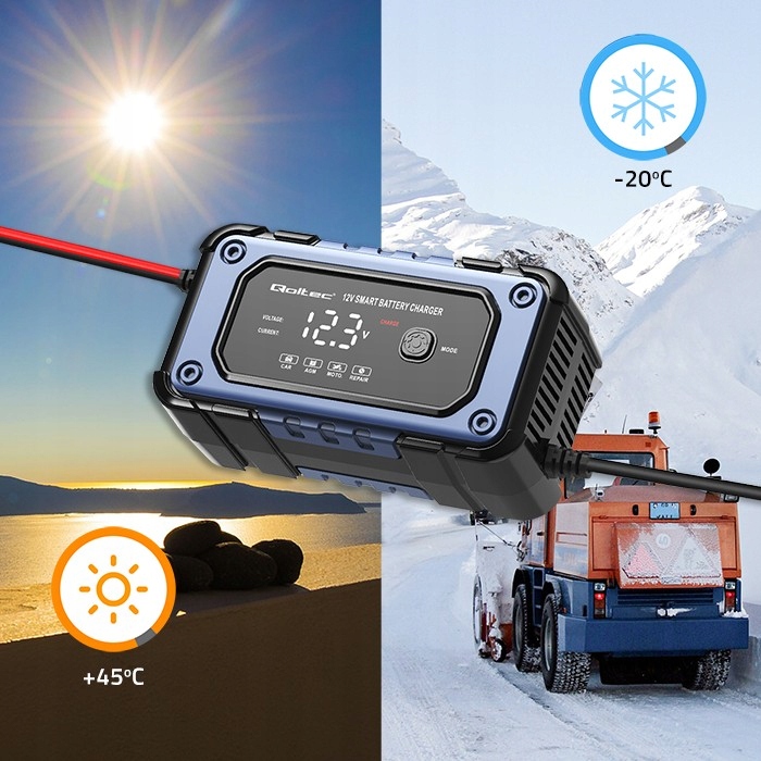 Prostownik ładowarka mikroprocesowa do akumulatora z funkcją naprawy 12V 6A