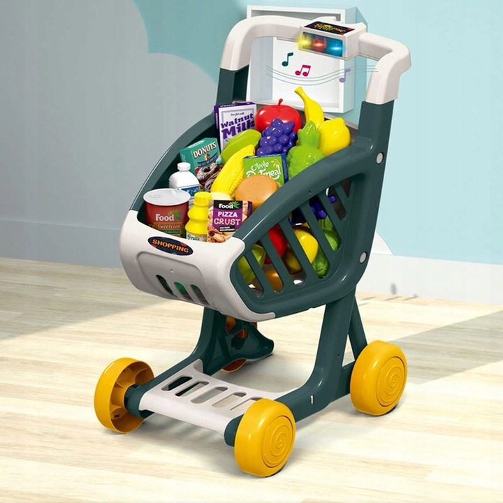 Wózek Koszyk Sklepowy Dla Dzieci Na Zakupy Supermarket Owoce Warzywa