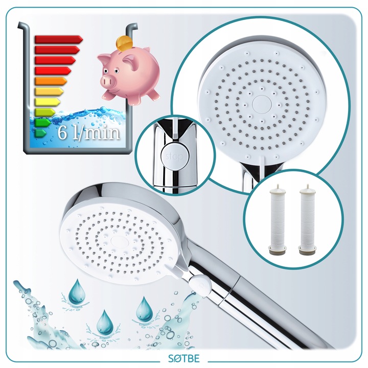 Prysznicowa słuchawka z filtrem bawełnianym SOTBE TIRSO LARK-SOHE-17