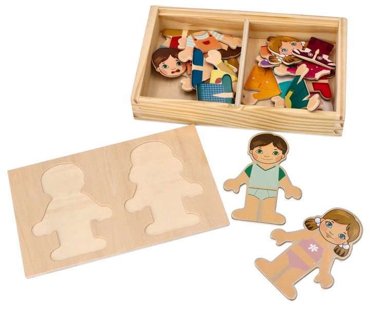 Drewniane klocki magnetyczne dla dzieci Ubieranka Adamtoys sklep zabawki