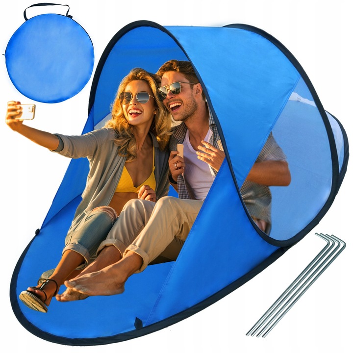 DUŻY NAMIOT PLAŻOWY SKŁADANY PRZENOŚNY PARAWAN SAMOROZKŁADAJĄCY DLA DZIECI