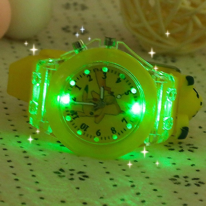 zegarek dziecięcy wskazówkowy LED dla dzieci POKEMONY świecący PIKACHU