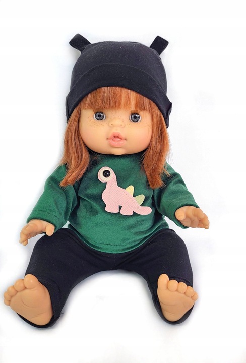 Ubranko dla lalek Koplet bluzka + getry+ czapka Miniland 32-38 cm kolory