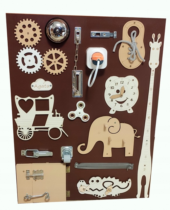 Tablica Manipulacyjna Sensoryczna edukacyjna xxl eko tablica w stylu boho