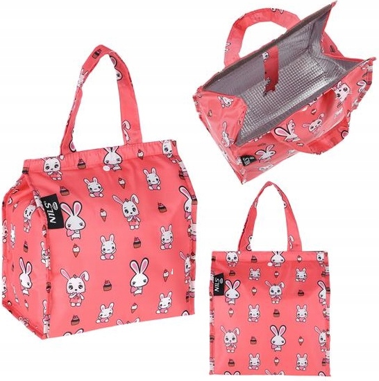 NILS CAMP Duża Torba Termiczna 5L na Piknik Kemping Podróże WZÓR RABBIT