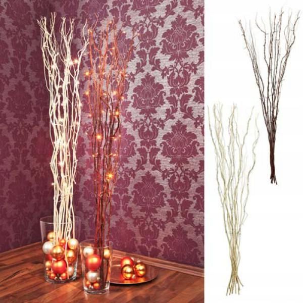 ZESTAW 2X GAŁĄZKI WIERZBOWE PODŚWIETLANE LED 120CM 3xAA brązowe WIERZBA