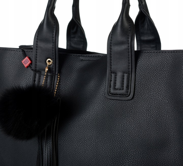 KLASYCZNA TORBA Z POMPONEM MONNARI MIEJSKA SHOPPER POJEMNA PREMIUM