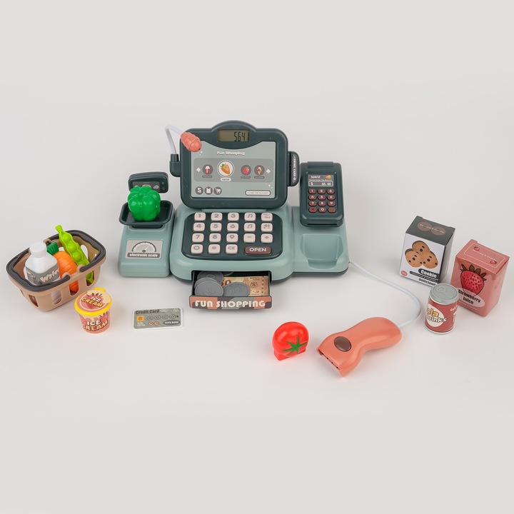 KASA SKLEPOWA DLA DZIECI DUŻY ZESTAW INTERAKTYWNA WYŚWIETLACZ LCD DŹWIĘK