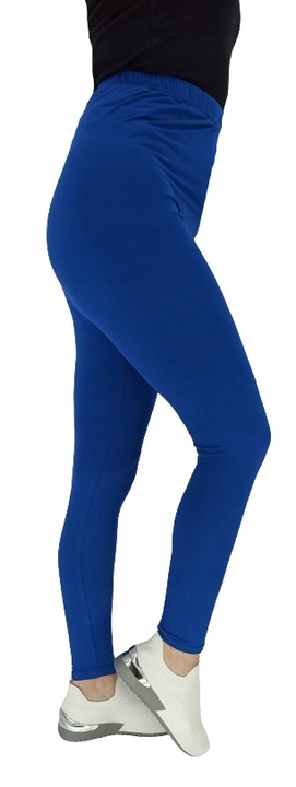 Leginsy długie damskie niebieskie bambusowe 4XL