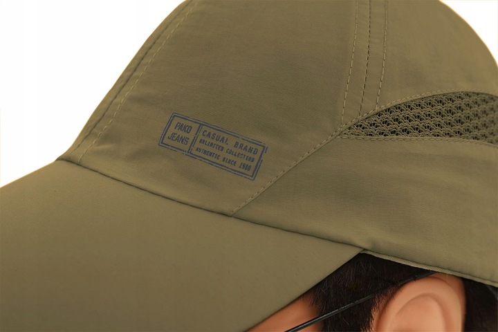 CZAPKA z Daszkiem Przewiewna Bejsbolówka z Siatką ZIELONA KHAKI Pako Jeans