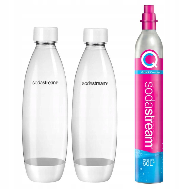 Zestaw SodaStream 2 butelki Fuse Białe + Cylinder