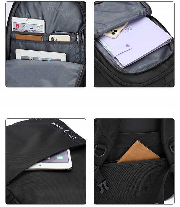 Plecak szkolny wielokomorowy czarny