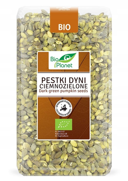 Pestki dyni ciemnozielone UPRAWIANE W EUROPIE BIO 1kg - Bio Planet