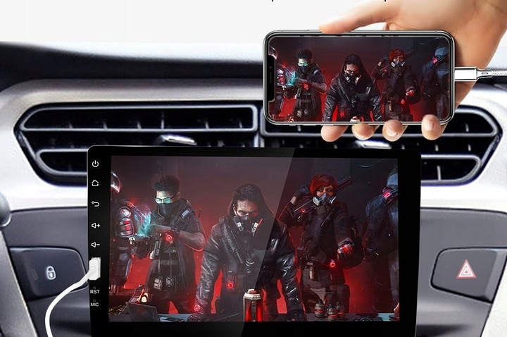 RADIO SAMOCHODOWE 1 DIN 9 CALI BT EKRAN DOTYKOWY MIRROR LINK CARPLAY USB