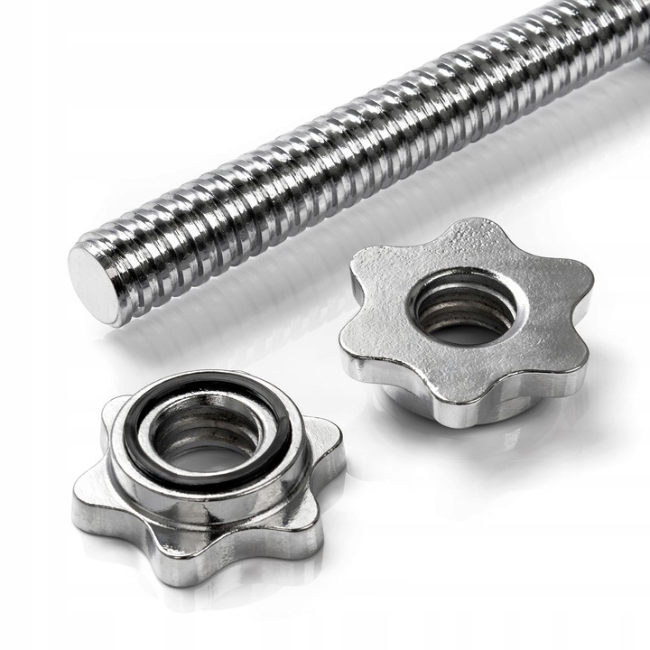 GRYFIKI METALOWE CHROMOWANE Z NAKRĘTKAMI METEOR 2szt. 35,5 cm/25 mm